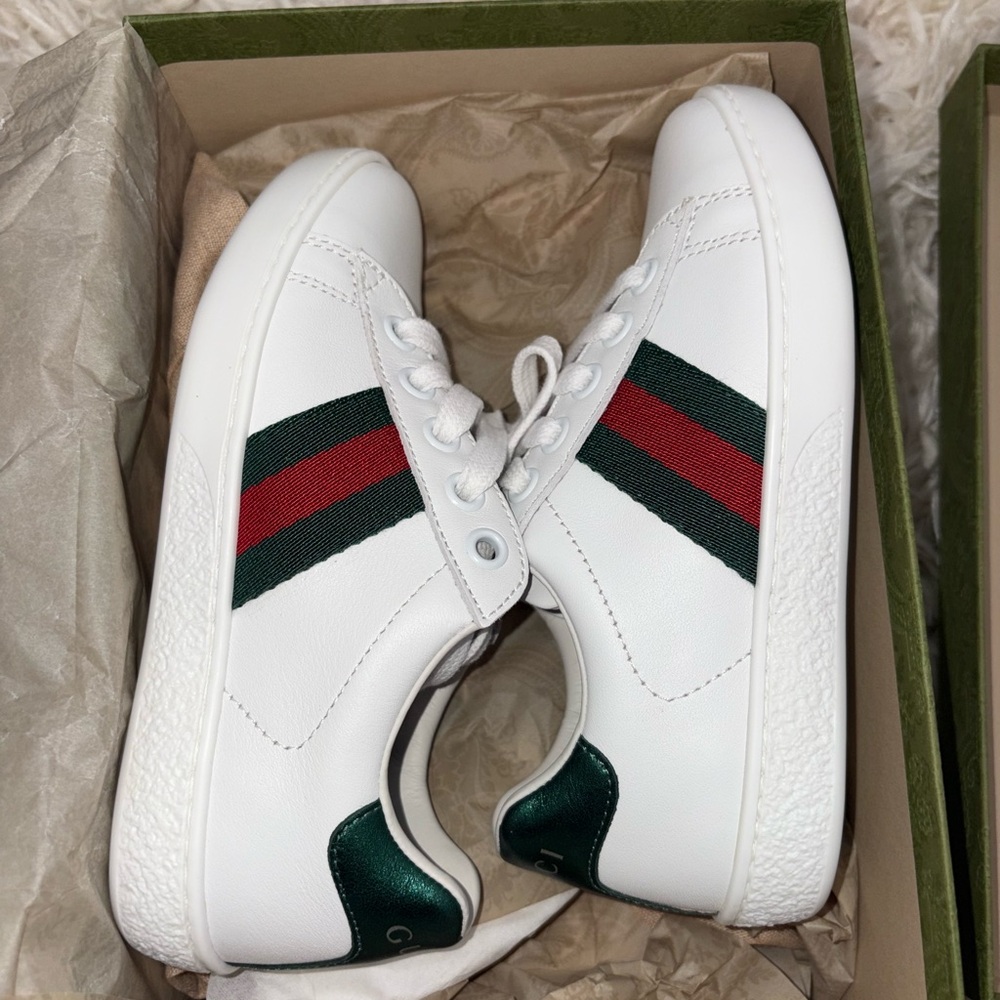 CHILDREN'S GUCCI ACE LEATHER SNEAKER